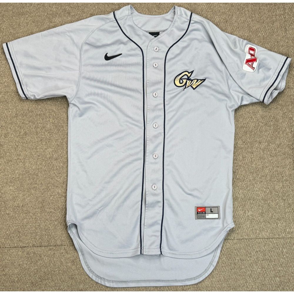 Nike‎ Team Vtg Made In USA Univ of George Washington A10 #8 Baseball Jersey L